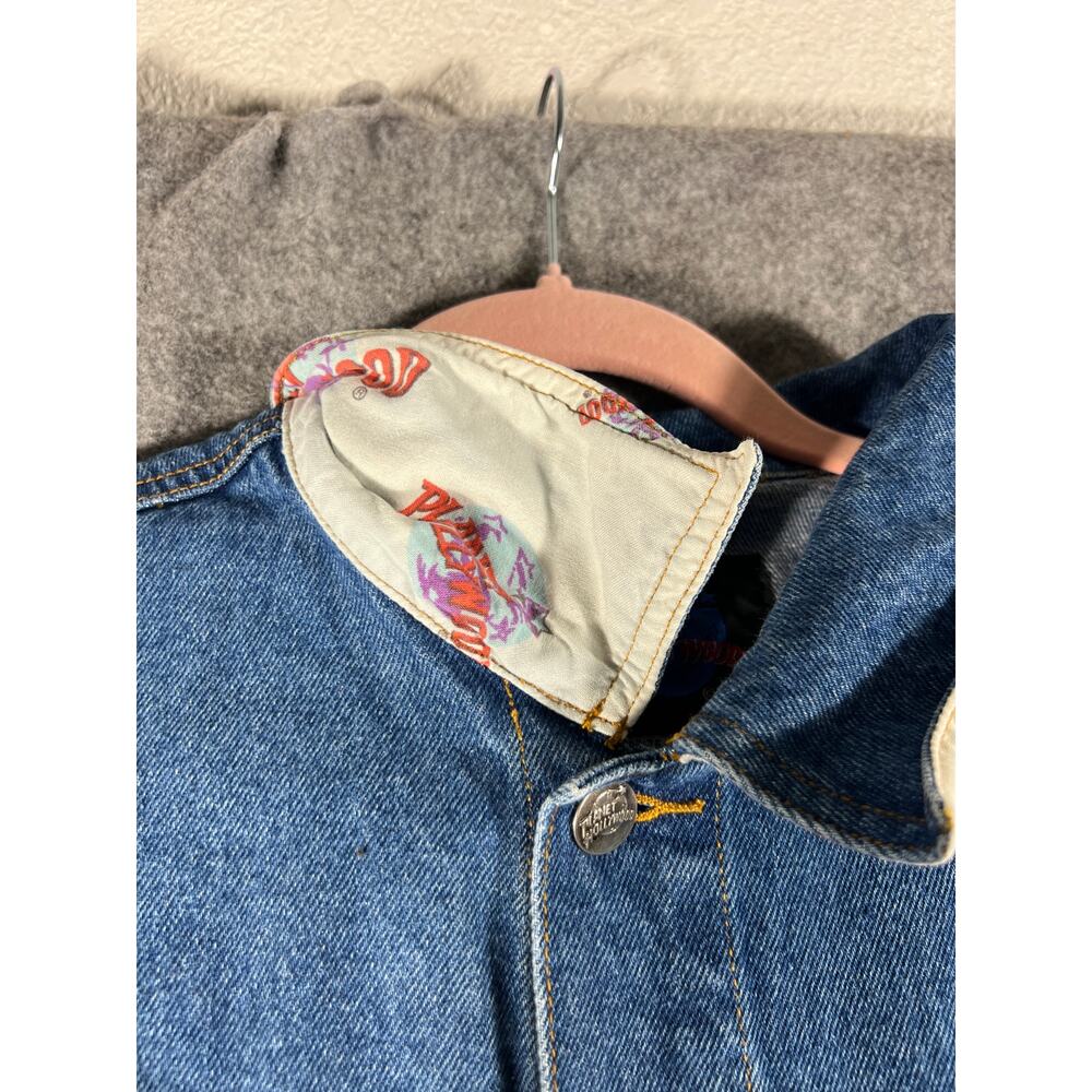 Vintage 90s Planet Hollywood Houston Trucker Jacket Mens M Blue Denim Outdoor - Picture 6 of 7